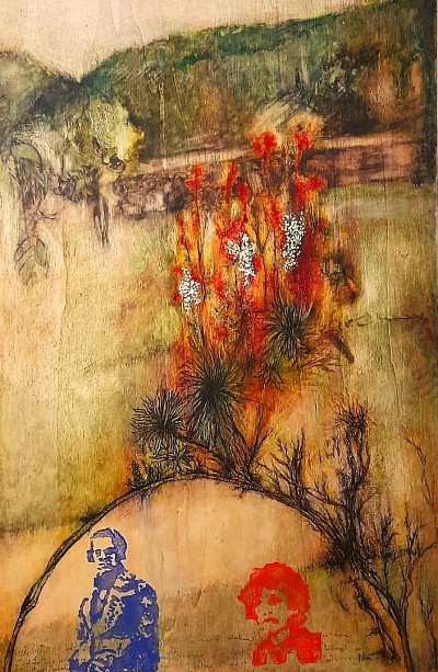 βFrederik & iβ Size: 36.9 Γ 56.1 cm, Medium: watercolors, HB pencil, βDivoloβ oil colours ( Florence, Italy, since 1915) walnut oil on wooden panel.Cycle: